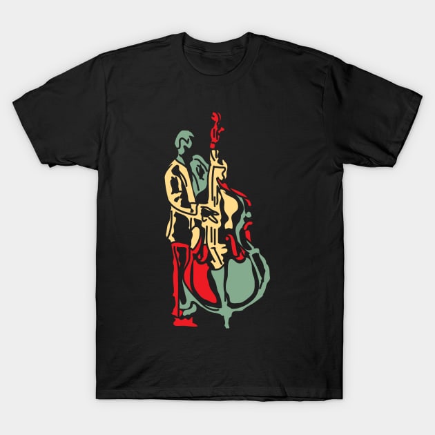 Abstract Colorful Bass Musician T-Shirt by jazzworldquest